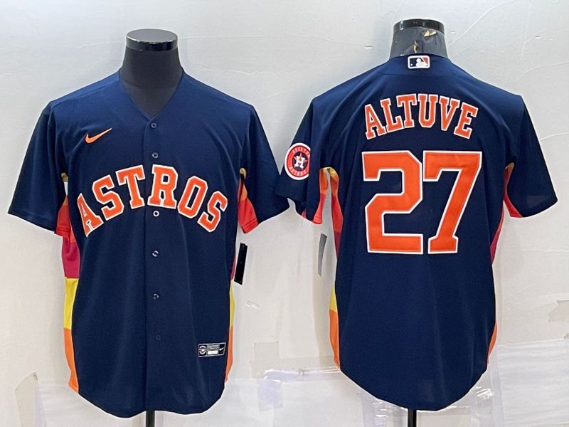 Men Houston Astros #27 Altuve Blue Game Nike 2022 MLB Jersey
